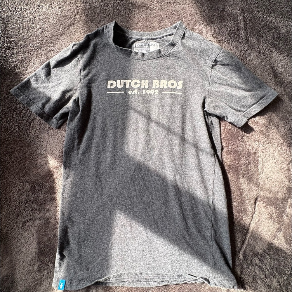 Dutch Bros Charcoal Tee with Cream Logo